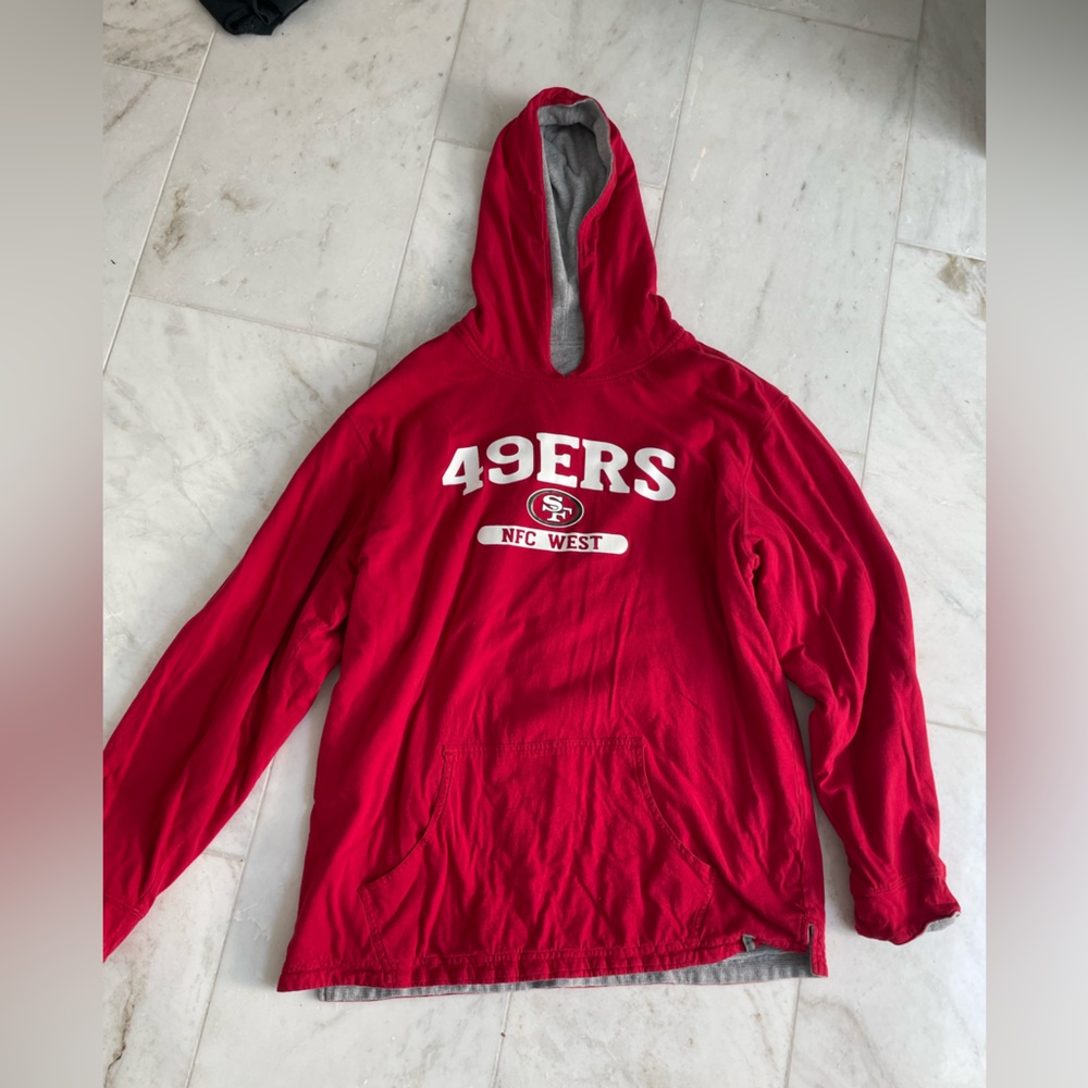NFL SAN FRANCISCO 49ers, reversible hoodie size men’s XL. Red and gray